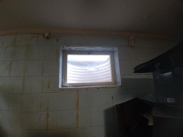 Interior window with block wall