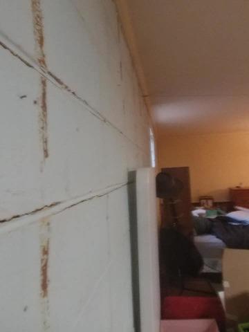 Visible cracks on block wall