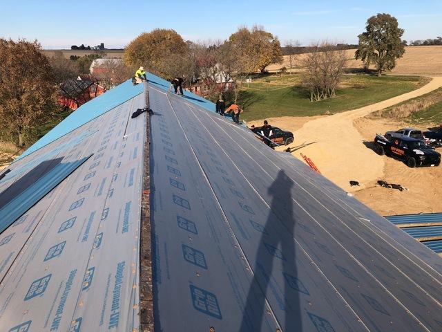 <p>On this roof we installed a section of the front roof slope then a section of the rear roof slope. By doing so we limited foot traffic on the new roof.</p>