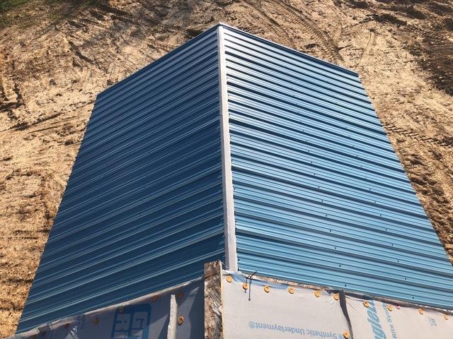 <p>The panels are installed on tnese two roof slopes. Pay attention to the details, such as how straight the panels are & the screw pattern.</p>