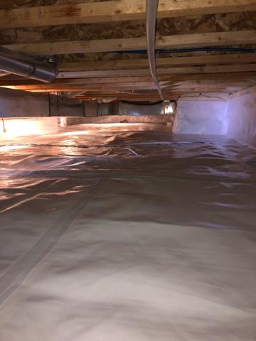 This bright white crawl space liner installs on the walls and floors, preventing water vapor and humidity from passing through. By keeping the crawl space dry, you protect your structure and insulation from mold and rot.