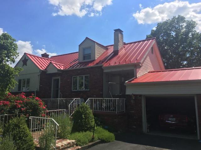 Global Home Improvement Roof Replacement Photo Album Replacing 20 Year Old Shingles On Main And Second Home With Brilliance Red Metal Roof In Langhorne Pa