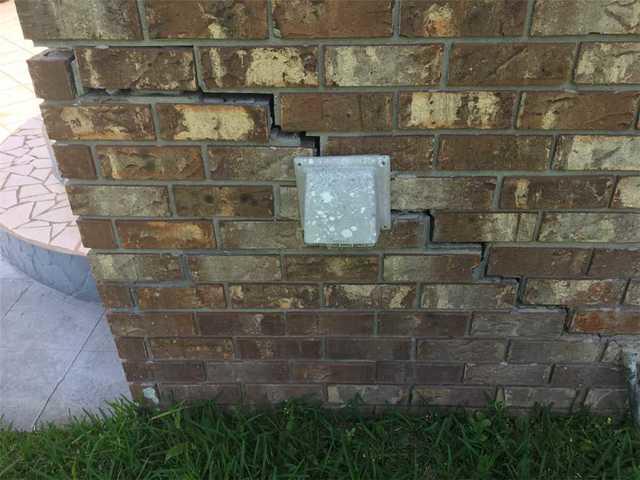 Cracks in exterior walls are a sign of a settling foundation