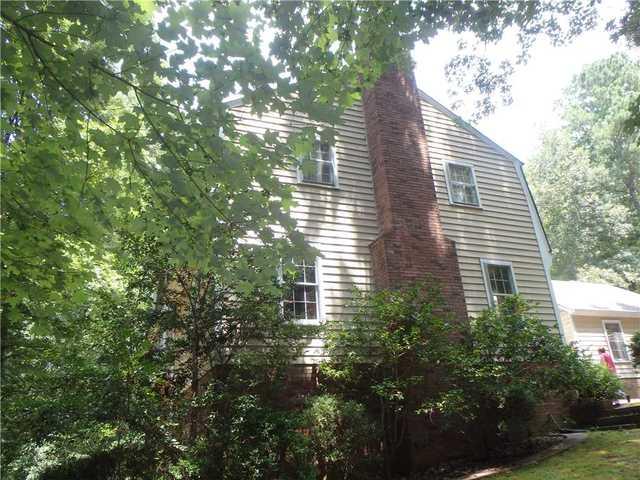 The chimney pulled away from the house