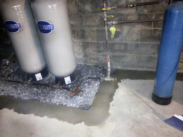 The WaterGuard lays beneath the fresh cement.  It will collect any water entering the basement and direct it to the TripleSafe Sump Pump.