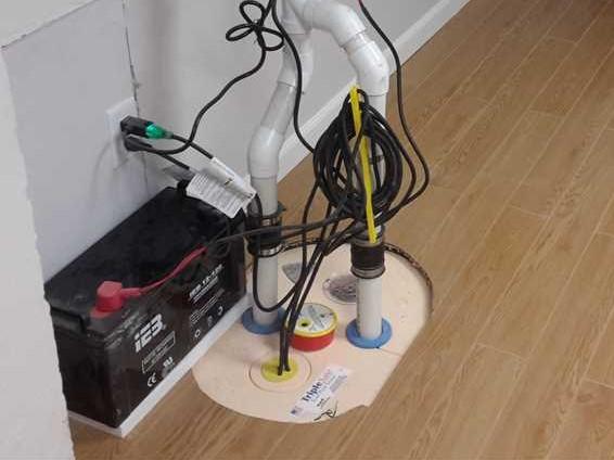 Powerful sump pump with a battery backup