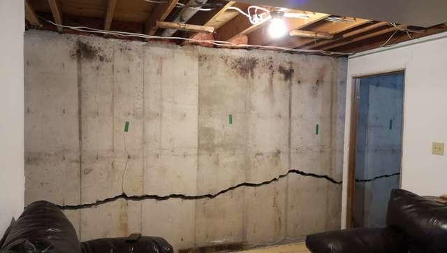 Cracked, Bowing Foundation Wall