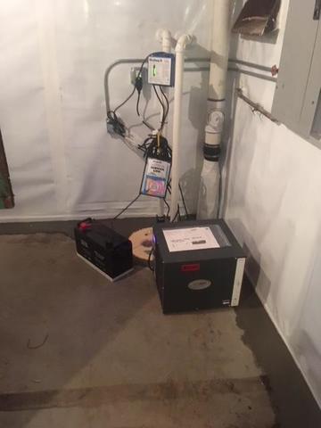 TripleSafe Sump Pump & SaniDry Sedona Dehumidifier in Richmond, VA Basement