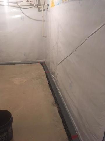 CleanSpace on Basement Walls & WaterGuard in Trench