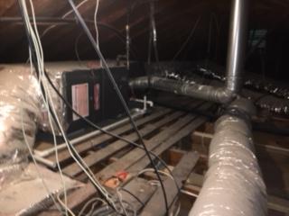 HVAC Equipment in Hampton, VA Attic (Before)