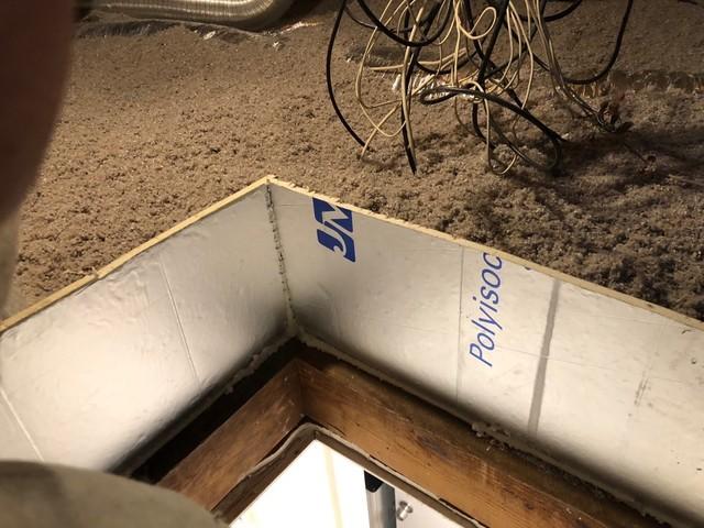 Foam Board dam around Attic Access in Hampton, VA