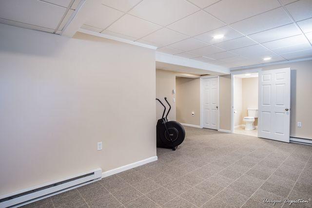 Workout space in a Windham, NH finished basement