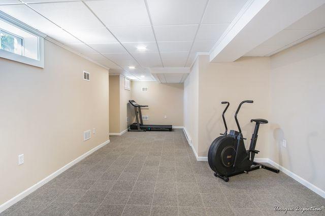 Workout space in a Windham, NH finished basement