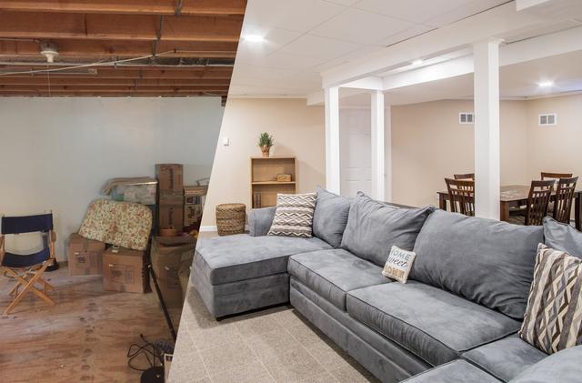 Impressive basement before & after in Windham, NH