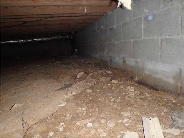 Standing water is bad for crawl space wood beams, joists and subfloors