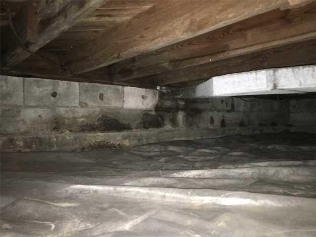 Failing vapor barrier system left behind from another contractor