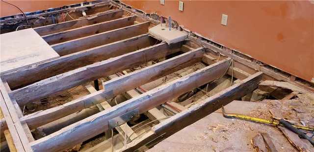 Lowcountry Basement Systems had to remove the bad area where the subfloor once laid.