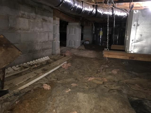 Dirt Crawl Space with High Levels of Moisture