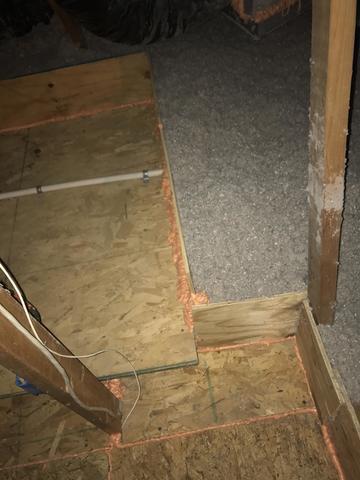 A defined walkway to the HVAC unit that has been properly sealed and insulated around it.