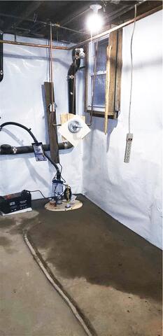 Moisture Vapor Barrier and Sump Pump