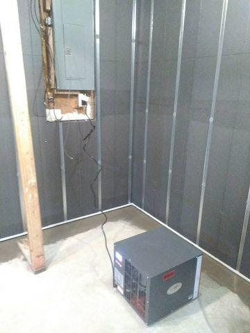 Installation of Dehumidifier and Insulated Wall Panels