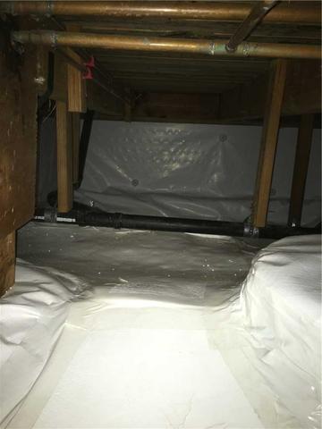 The completed crawl space,  leaving the home dry and healthy for years to come