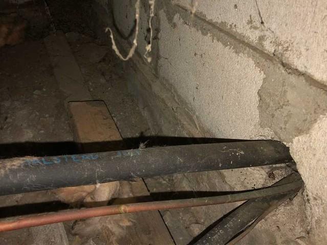 Water damaged crawl space