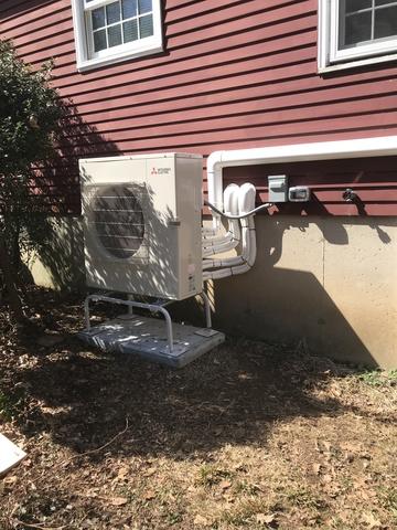 Mitsubishi condenser installation done for a customer in Branford, CT