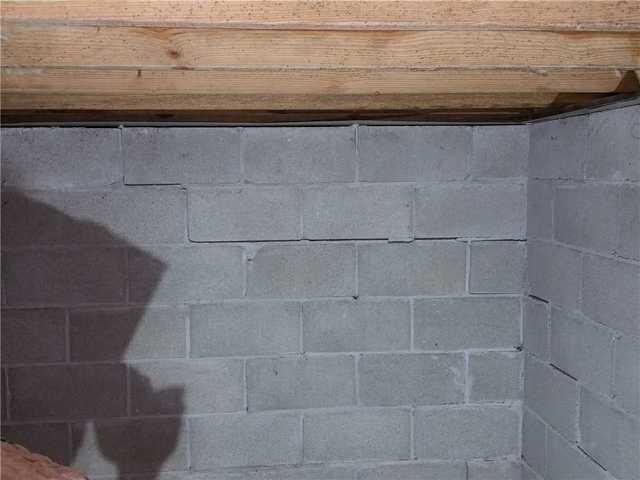 Cracked Foundation from the Crawl Space