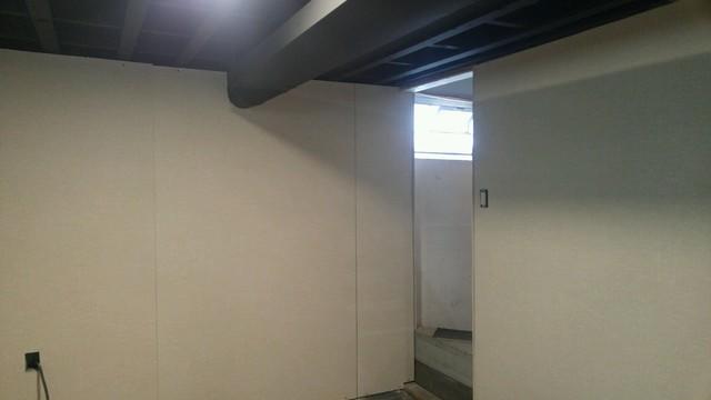 During wall installation.