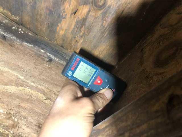 The wood moisture content of this joist was way above an acceptable level.