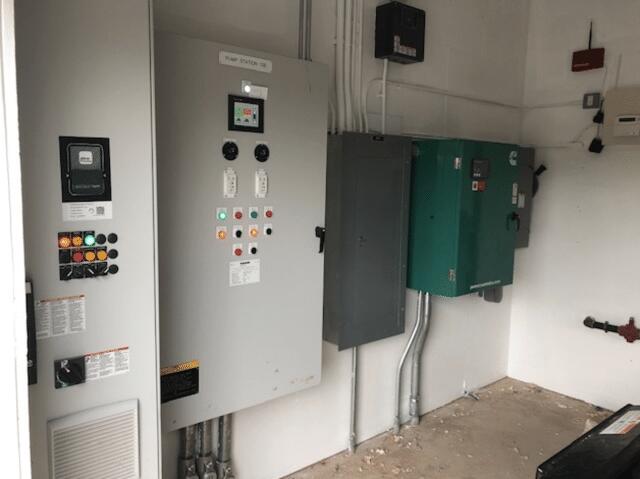 This pump station is backed up by a Cummings automatic standby generator that we installed