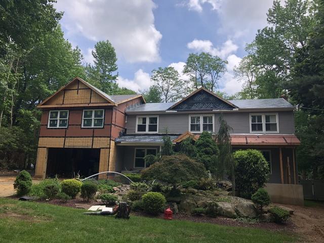 Global Home Improvement Roof Replacement Photo Album Installing Deep Red G Tech Standing Seam Metal Roof On Home With New Edition Construction In Manalapan Nj