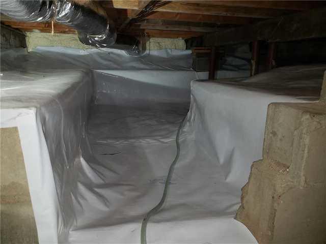 A view of the crawlspace after CleanSpace was installed