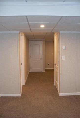 A Finished Basement Hallway in Westford, MA