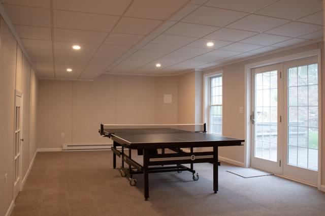 A Finished Basement Game Room and Prayer Room in Westford, MA