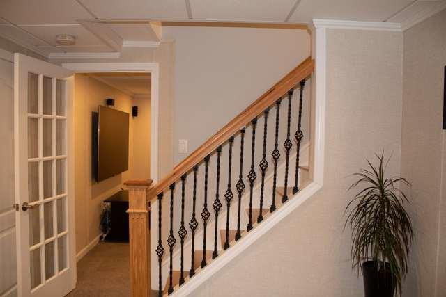 A Finished Basement Hallway and Staircase in Westford, MA