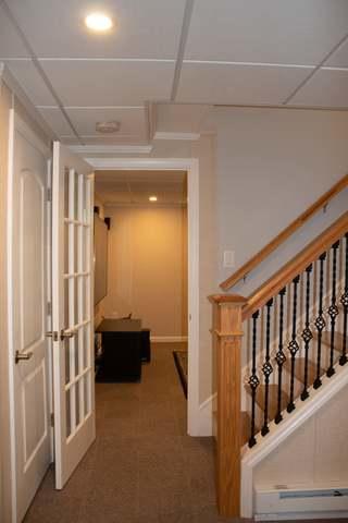 A Finished Basement Hallway and Staircase in Westford, MA