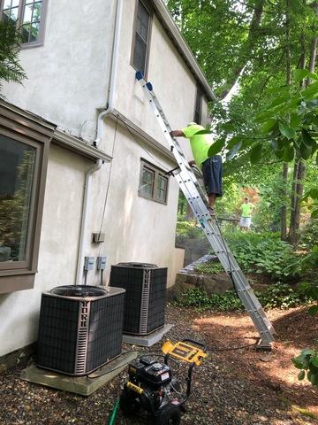 <p>Pressure washing in progress in Cos Cob, CT.</p>