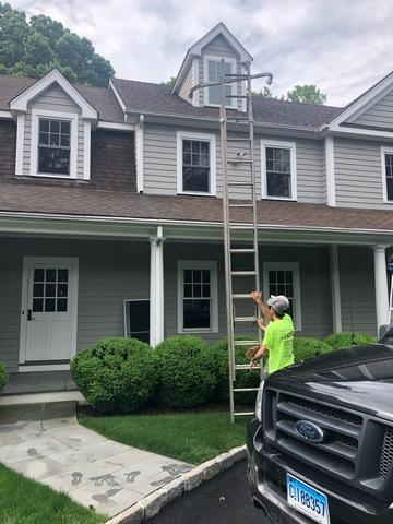 <p>Power washing in progress in Greenwich, CT.</p>