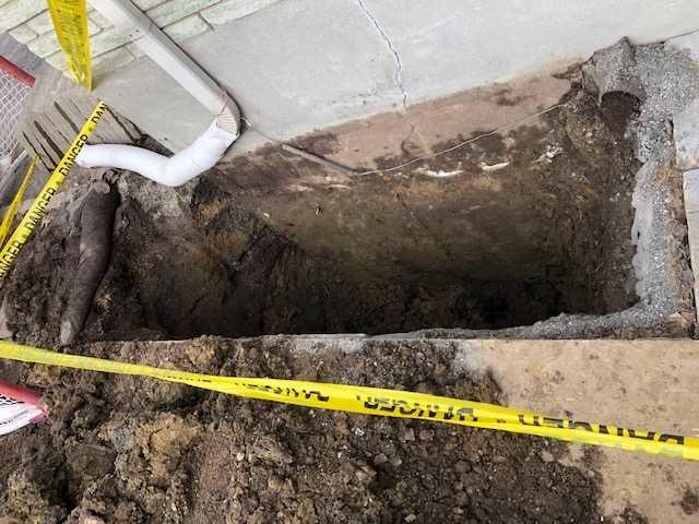 Excavation d'une partie défaillante