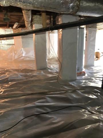 Crawl Space Liner is Used to Encapsulate and Wrap Piers