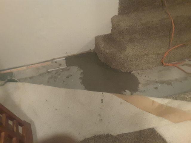 Basement Waterproofing - WaterGuard™ Works with Block Walls - By the Stairs