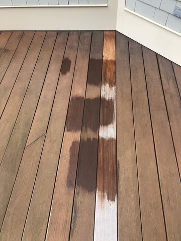 <p>Deck staining samples were laid out to give a visual on what will work best for clients in MIddletown, CT.</p>