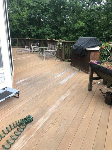 <p>Before any stain or power washing for this deck in Middletown, CT.</p>