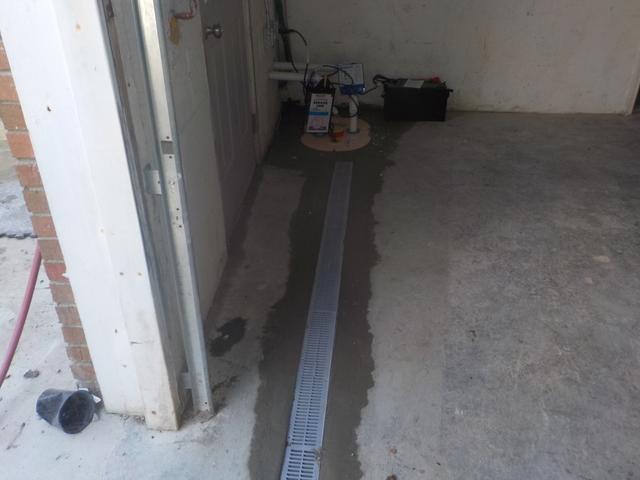 Sump Pump and TrenchDrain Installed