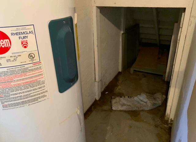 There was extensive water damage and a mold problem because of the moisture level in the basement.