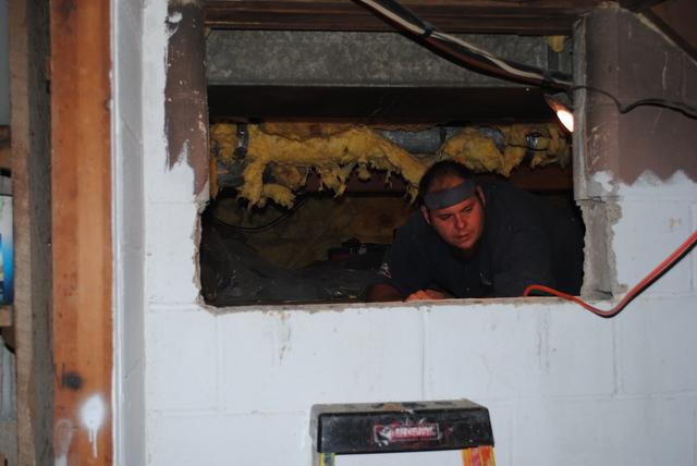 Entrance to crawlspace