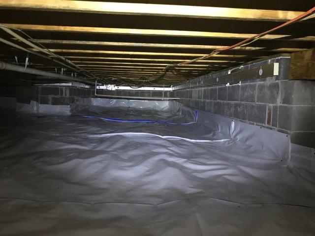 An antimicrobial called Shockwave is sprayed onto the joists to kill the mold. Once the encapsulation is complete and the dehumidifier is installed it will be set to turn on before the humidity in the crawl space reaches 60% (The ideal point for mold to grow). The Encapsulation system will help prevent ideal conditions for mold to grow from occurring and make the home healthier and more comfortable.