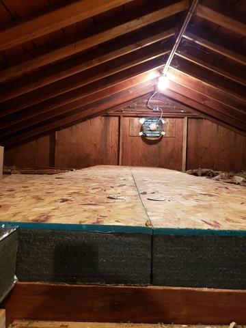 attic insulation in progress